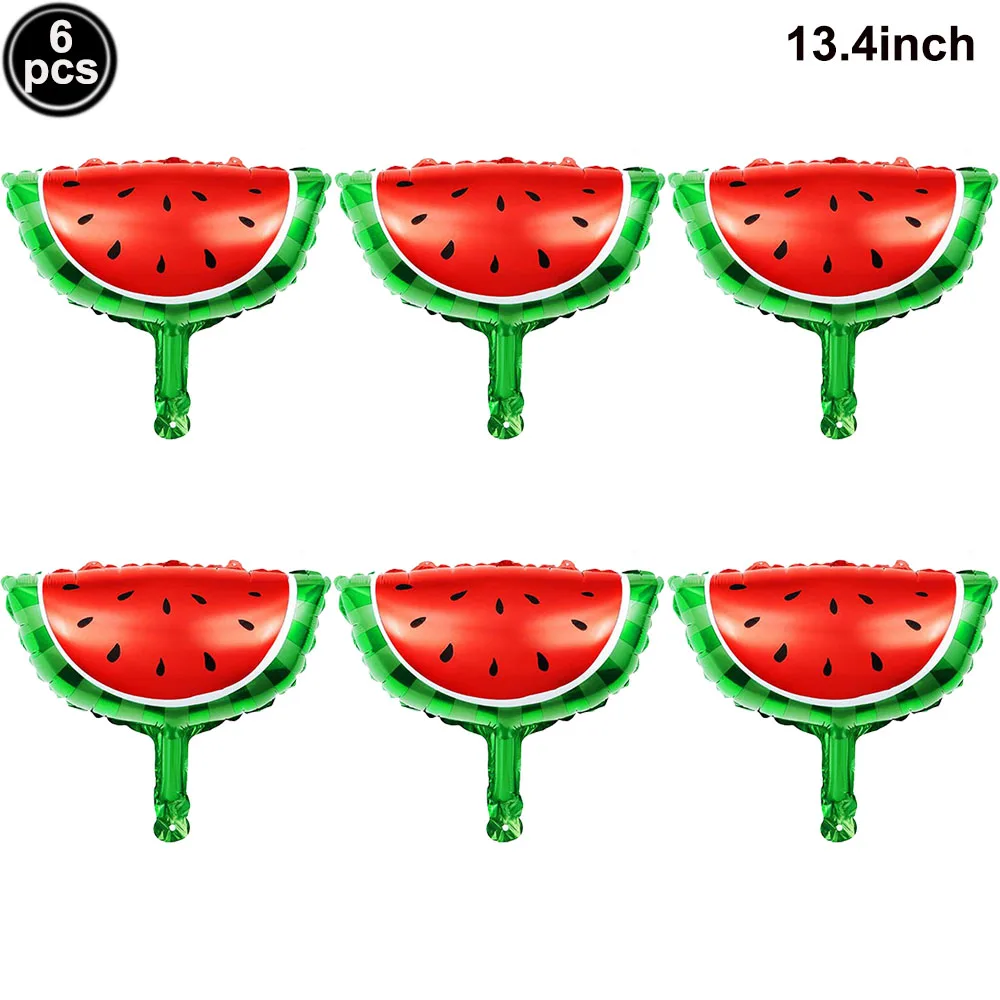 

6pcs Mini Watermelon Foil Balloons Cartoon Fruit Foil Balloons for Summer Themed Watermelon Party Decorations for 1st Birthday