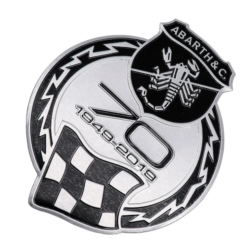 

Значок багажника автомобиля, эмблема, наклейка, авто наклейка на все тело, внешняя наклейка для Скорпиона Abarth, 70-летие, аксессуары Fiat