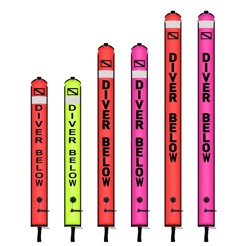 Буй для подводного плавания 1 2 м 5 8 цветная видимость безопасный надувной