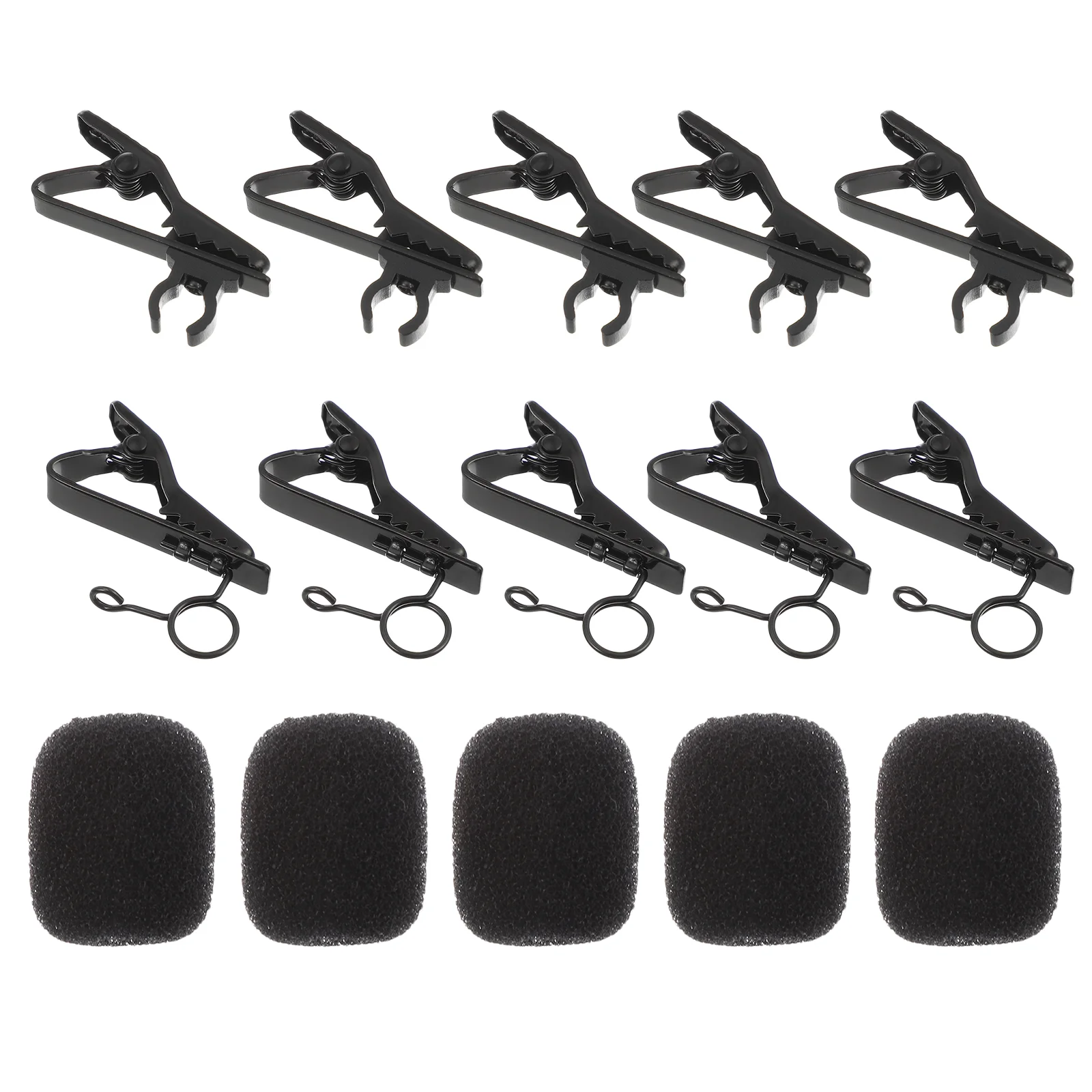 

18pcsMicrophone Lapel Clip Wire Clips with Windscreen Cover Lavalier Microphone Replacement Metal Tie Collar Clip for Mic Cable