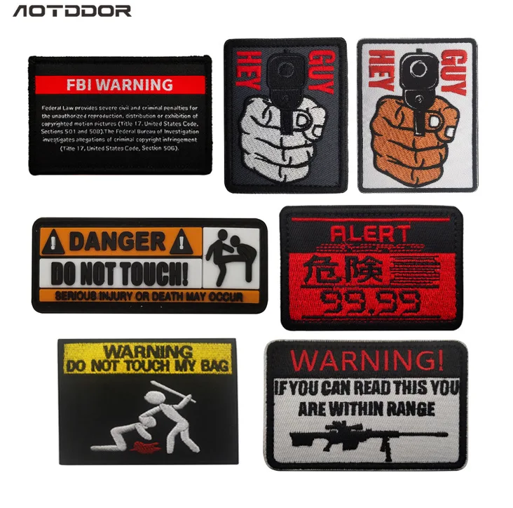 

Velcro WARNING Warning Tactical Morale Badge Velcro Armband Cloth Stickers Applicable Clothing, Etc. Tranfer Sticker for Cloth