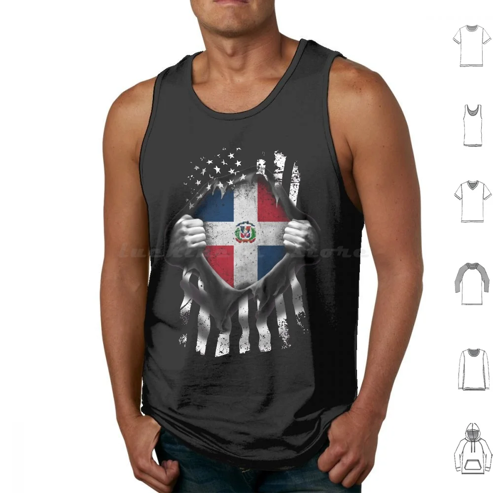 

Dominican American Flag Usa Dominican Republic Tank Tops Vest Sleeveless Dominican Funny Dominican Dominican Flag I Love