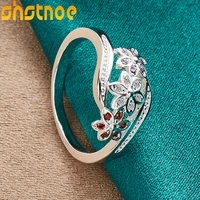 925 sterling silver aaa multicolor zircon flower ring for women engagement wedding charm fashion party jewelry gift