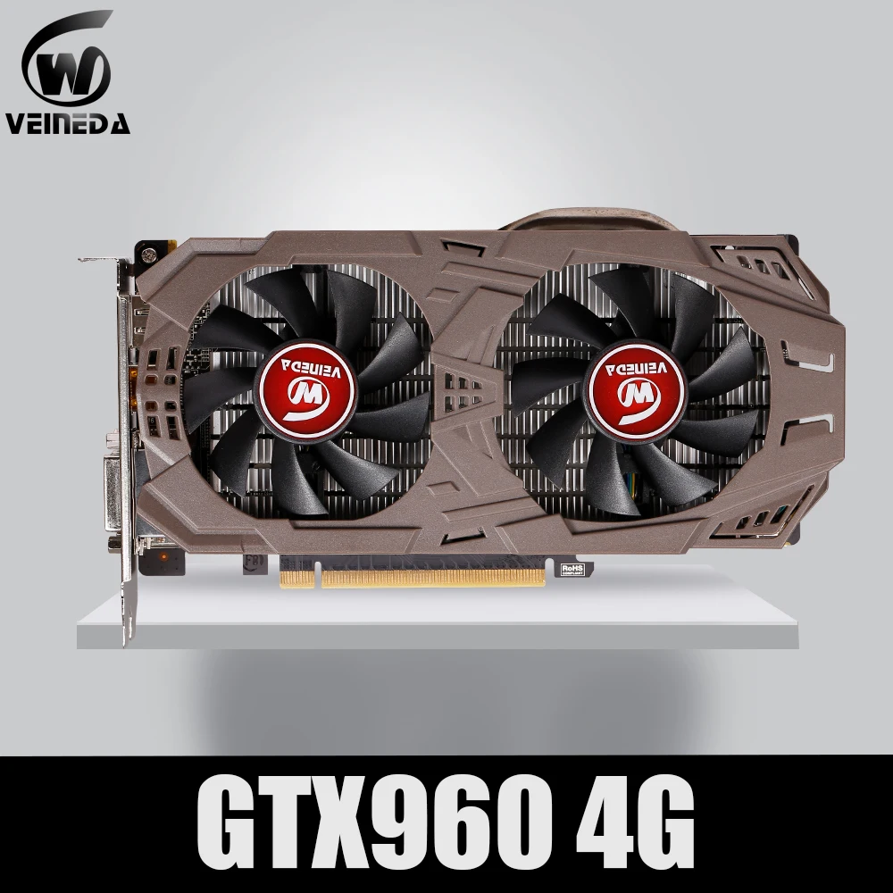 

Видеокарта VEINEDA GTX 960 для ПК, 4 Гб бит GDDR5, видеокарта GTX960 4 Гб Dvi для игр nVIDIA Geforce