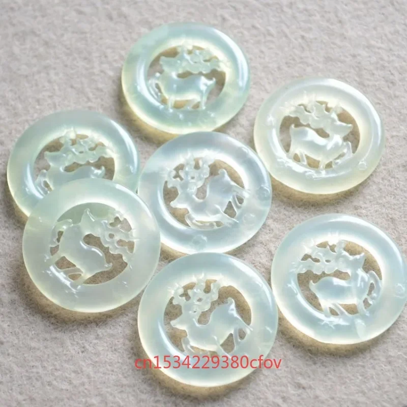 Натуральный нефрит Xiuyu лиса олень двусторонние ажурные аксессуары сделай сам