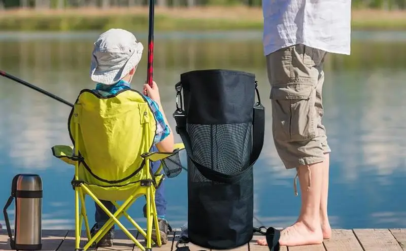 

Мешок для мусора для лодки, портативный Понтонный контейнер для мусора, сетчатый контейнер для мусора, многоразовый складной морской контейнер для мусора