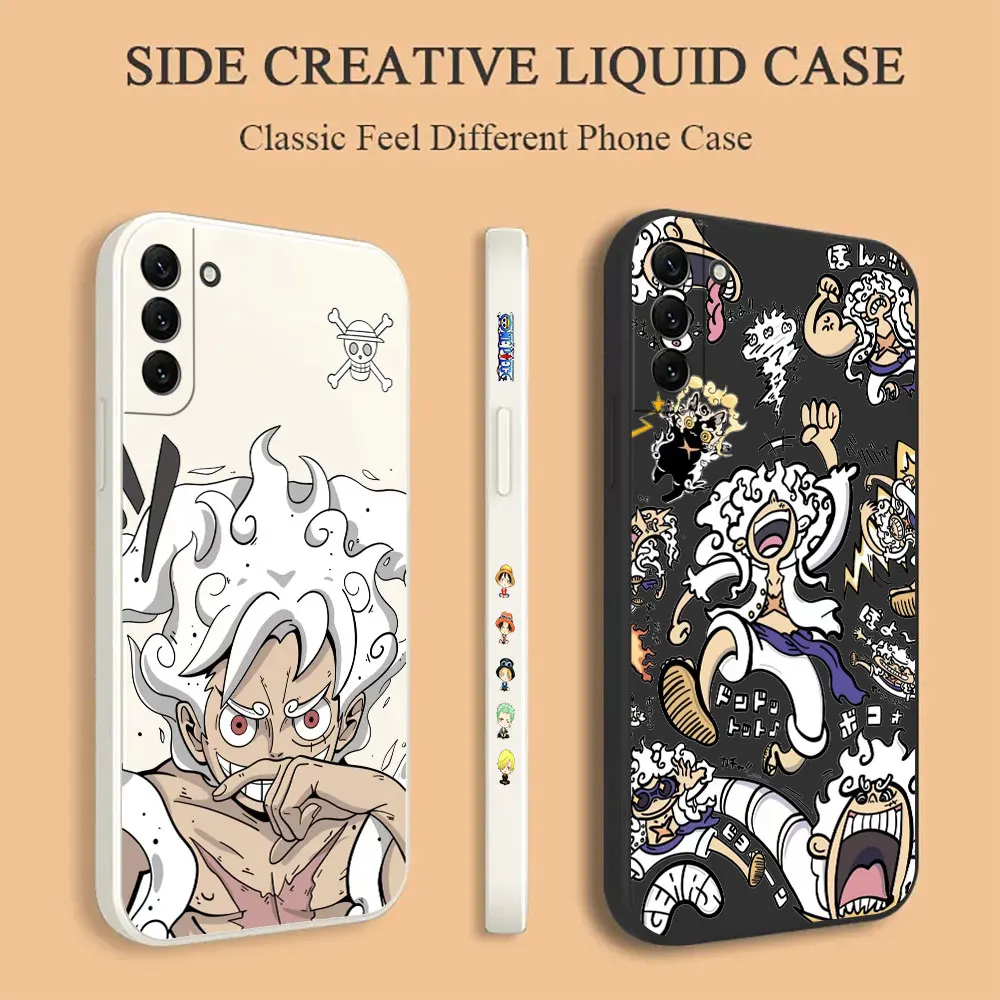 

Anime O-One Piece Luffy Gear 5 Phone Case For Samsung Galaxy S23 S22 S21 S20 Fe Ultra Plus 5G S11 S10 S10E S9 Plus Liquid Cover