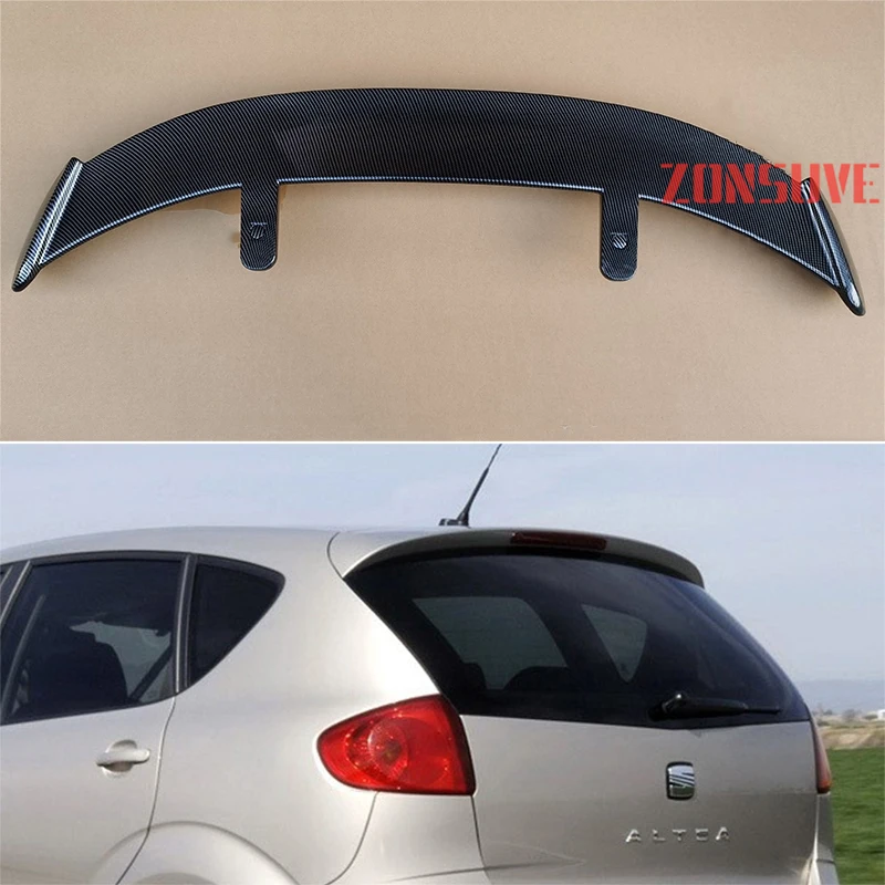 

Use For 2009-2011 Seat Altea ABS Plastic Carbon Fiber Look Hatchback SUV Roof Rear Wing Body Kit Accessories