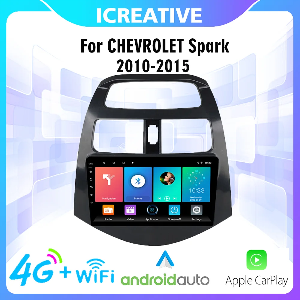 

Car Radio Android 4G Carplay 2 Din 9 Inch GPS Navigation Multimedia Player For CHEVROLET Spark Beat Matiz Creative 2010-2015