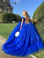 royal blue flower girl dresses princess dress puffy first communion dresses elegant girl bridesmaid dress little bride dresses
