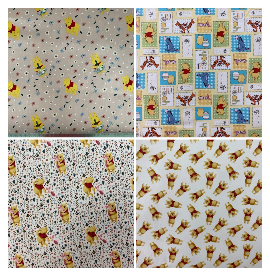 Мультфильм Дисней Винни Пух 100% хлопчатобумажная ткань материал лоскутное шитье