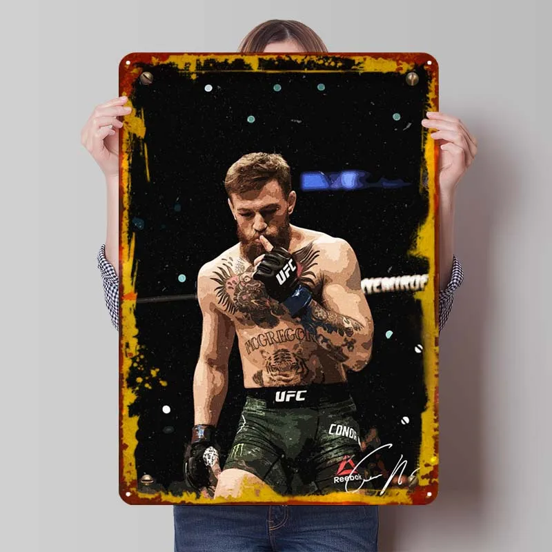 Конор МакГрегор металлический знак спортивный постер декор для ванной комнаты