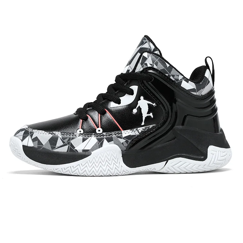 Sky Blue High Quality Kids Basketball Shoes Leather Boys Sneakers Thick Sole Non-Slip Children Jordans Trainer Sport Shoes