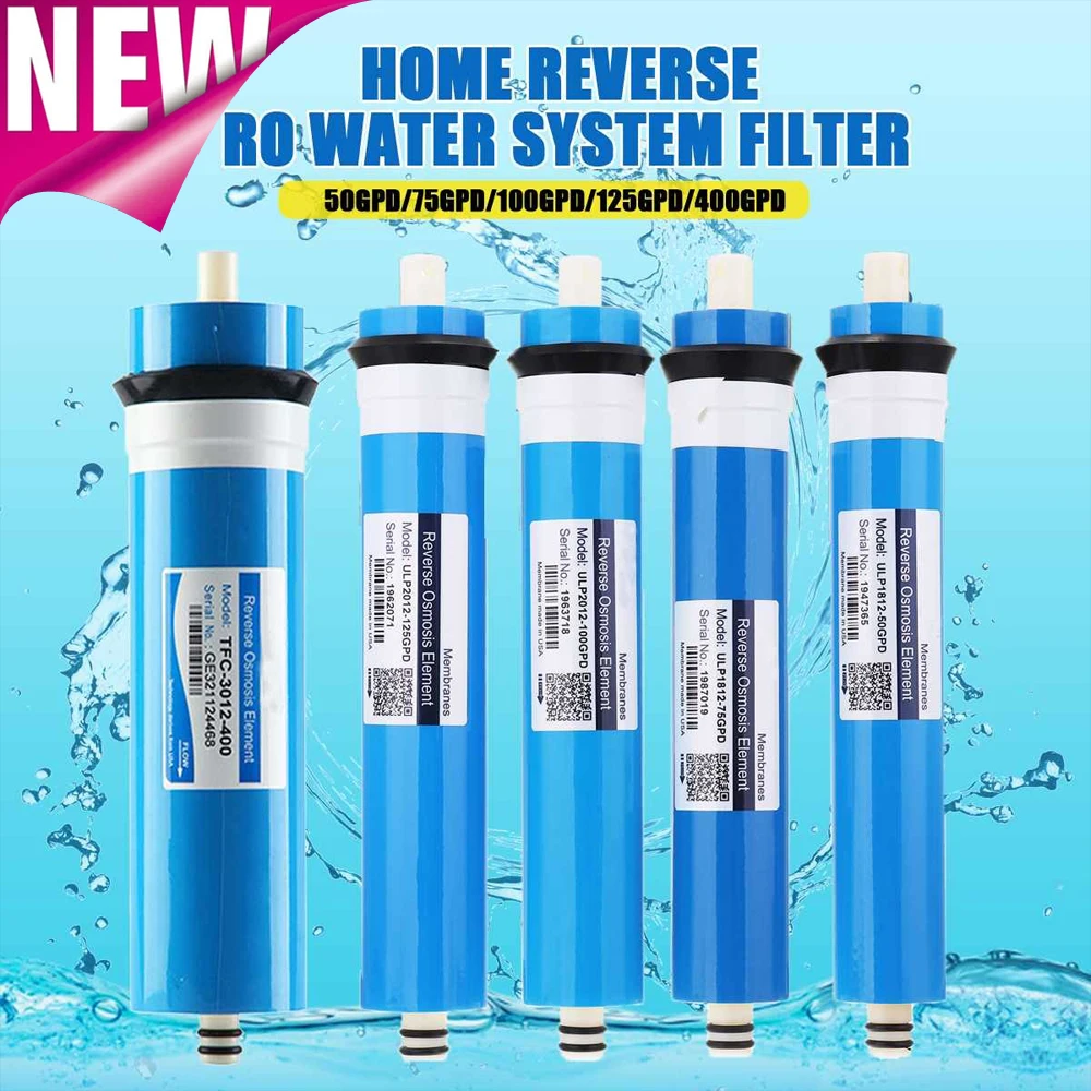 

Home Kitchen Reverse Osmosis Ro Membrane 50/75/100/150/400gpd Replacement Water System Filter Water Purifier Drinking Treatment