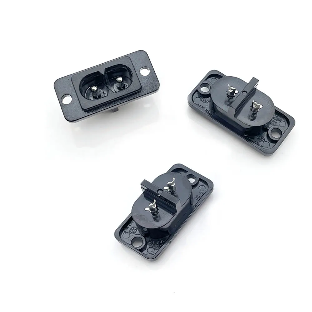

5/10 шт., AC250V 2A, 2 контакта, IEC 320 C8, входная розетка с винтовым креплением