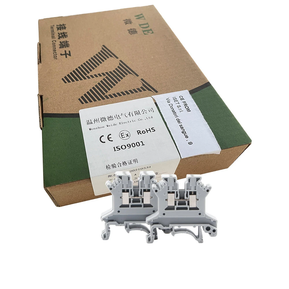 

100pcs Wire Conductor Din Rail Terminal Block UK-1.5N Universal Screw Connection Wire Connector Block Terminal Strip Block 16awg