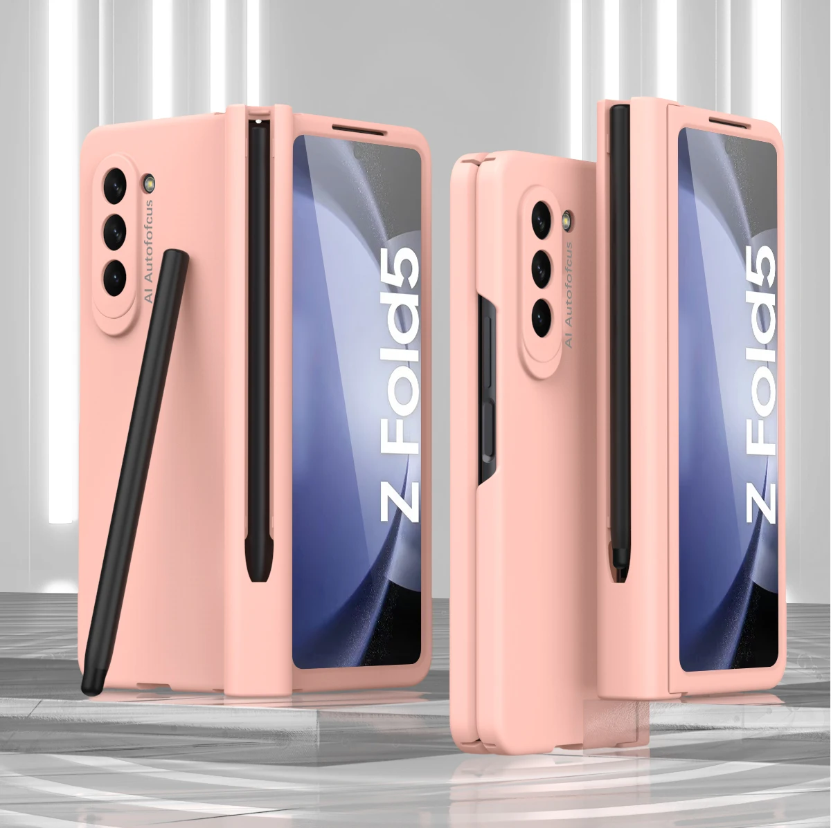 

For Samsung Galaxy Z Fold 5 Case Hinge Fold 4 3 With S Pen Holder Magnetic Armor Shockproof Matte 360 Full Protector Cover