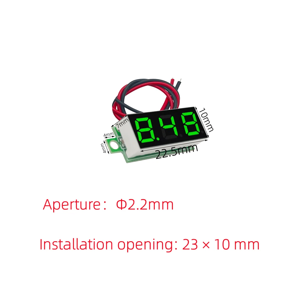 Фото 0.28-inch DC LED digital voltmeter 0-100V voltmeter for automotive mobile power supply voltage tester 12V red green blue yellow №2