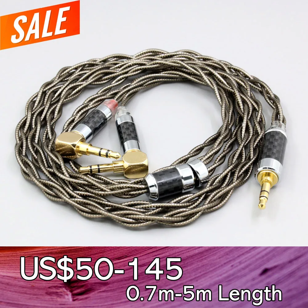 99% Pure Silver Palladium + Graphene Gold Earphone Cable For Verum 1 One Headphone Headset L Shape 3.5mm Pin LN008206