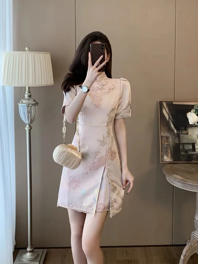 Элегантное винтажное платье Ципао в китайском стиле