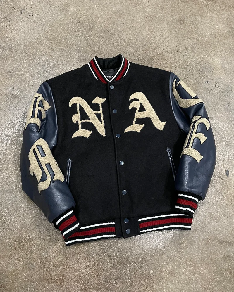 

American retro style embroidered puzzle baseball suit men's winter high street casual couple jacket coat trend baseball jacket