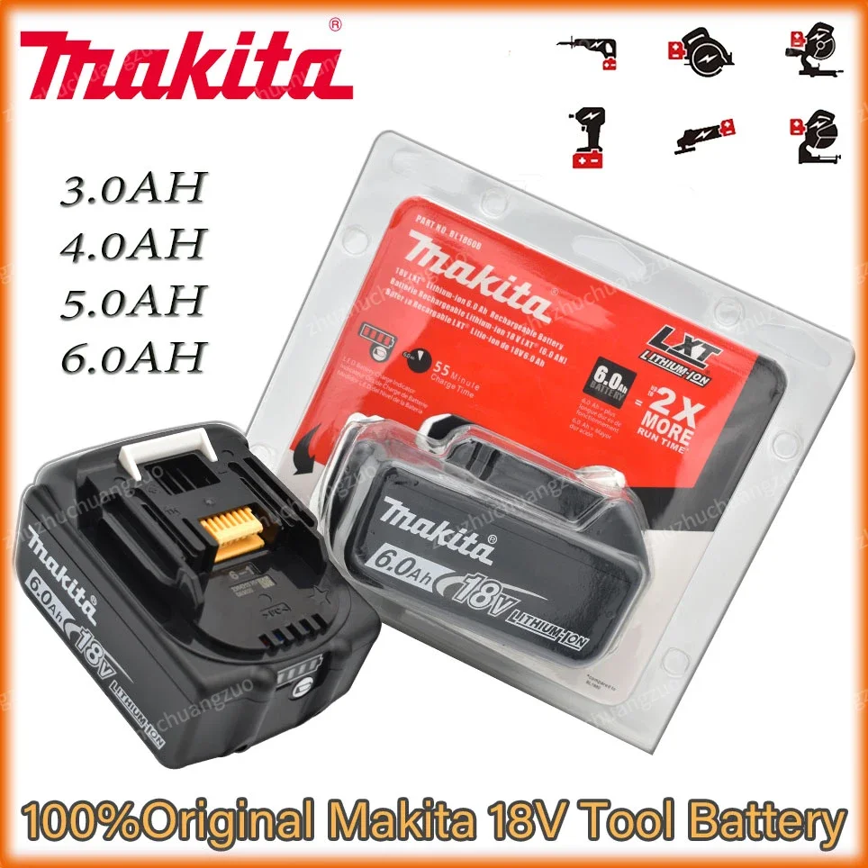 Оригинальный аккумулятор Makita BL1860 18 В 6 Ач литий-ионный замена LXT BL1850 BL1840 для