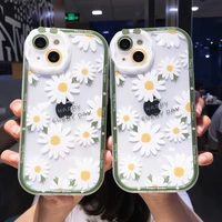 fashion cute flowers daisy clear phone case for iphone 11 12 13 pro max x xr xs max butterfly transparent soft shockproof cover