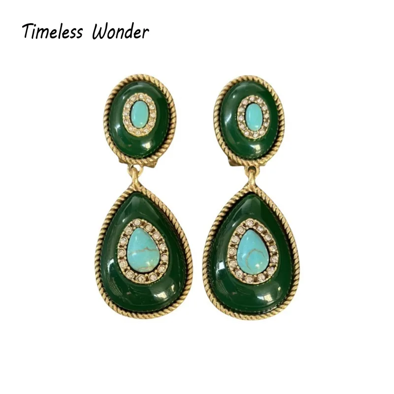 Вневременные серьги-капельки Wonder в стиле ретро с цирконием и гео-каменем для