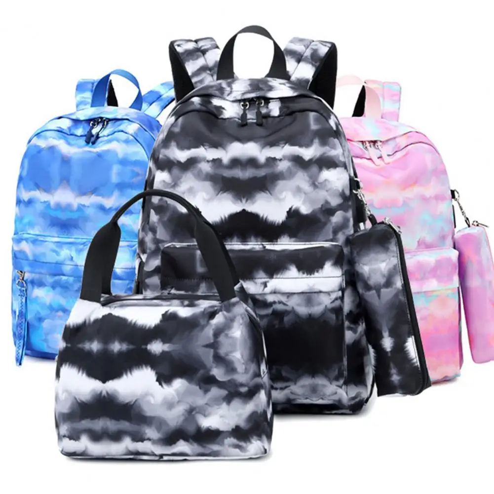 Convenient Large Capacity Portable Multi Pockets Backpack Lunch Bag Pencil Bag Girls Backpack Student Backpack 3Pcs/Set
