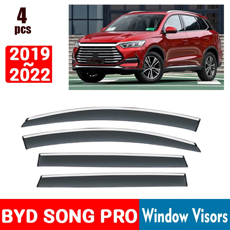 FOR BYD SONG PRO 2019-2022 Window Visors Rain Guard Windows Rain Cover Deflector Awning Shield Vent Guard Shade Cover Trim
