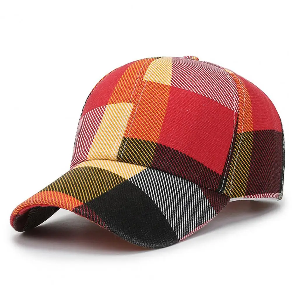 

Casual Hat Windproof Unisex Breathability Peaked Hat Lattice Canvas Hat