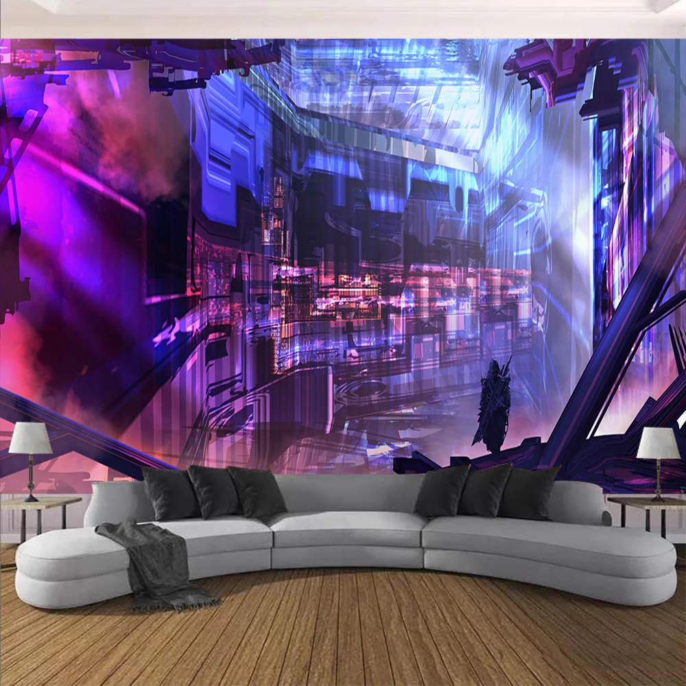 Cyberpunk Future Steam City домашний гобелен Искусство Настенная подвеска психоделическая