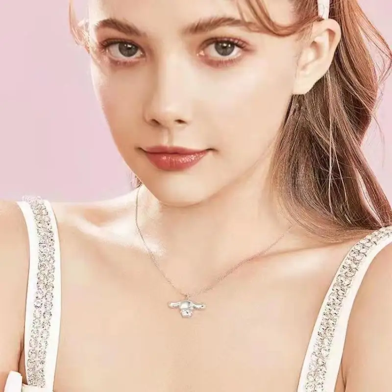 

Japanese Cartoon Sanrio Space Cinnamorol Sense of Design Clavicle Chain Best Friend Same Paragraph Necklace Giveing Girlfriend