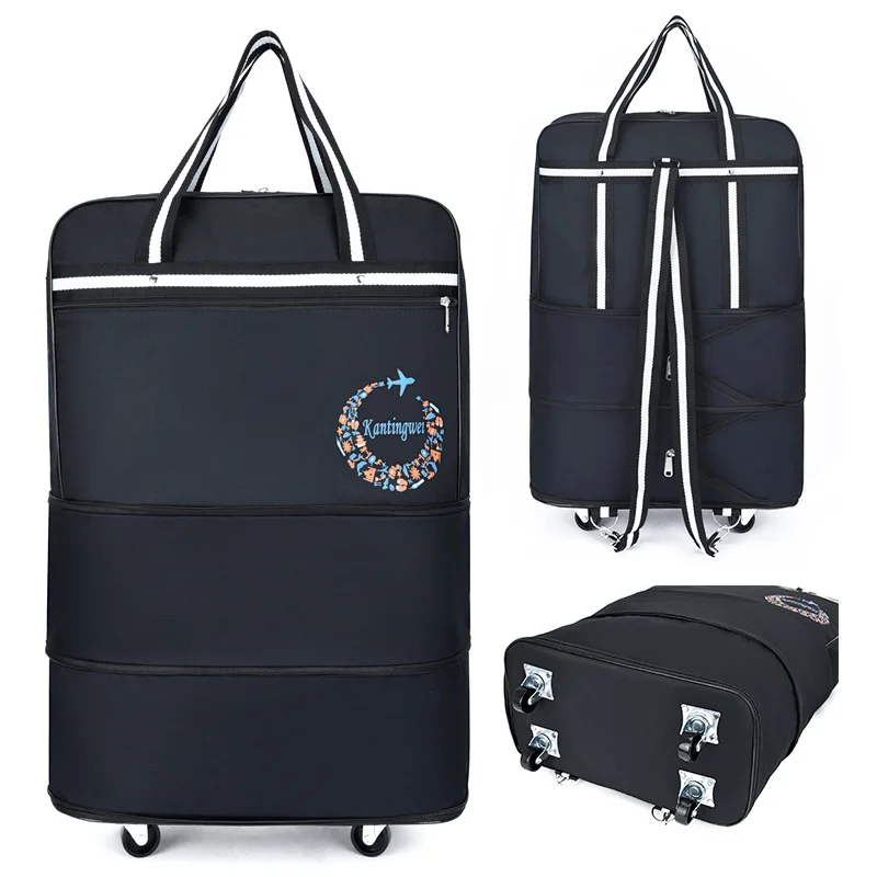 

Airline Checked Bag Oxford Large Capacity Travel Universal Wheel Foldable Luggage Moving Storage Bag Rolling Packing Cubes