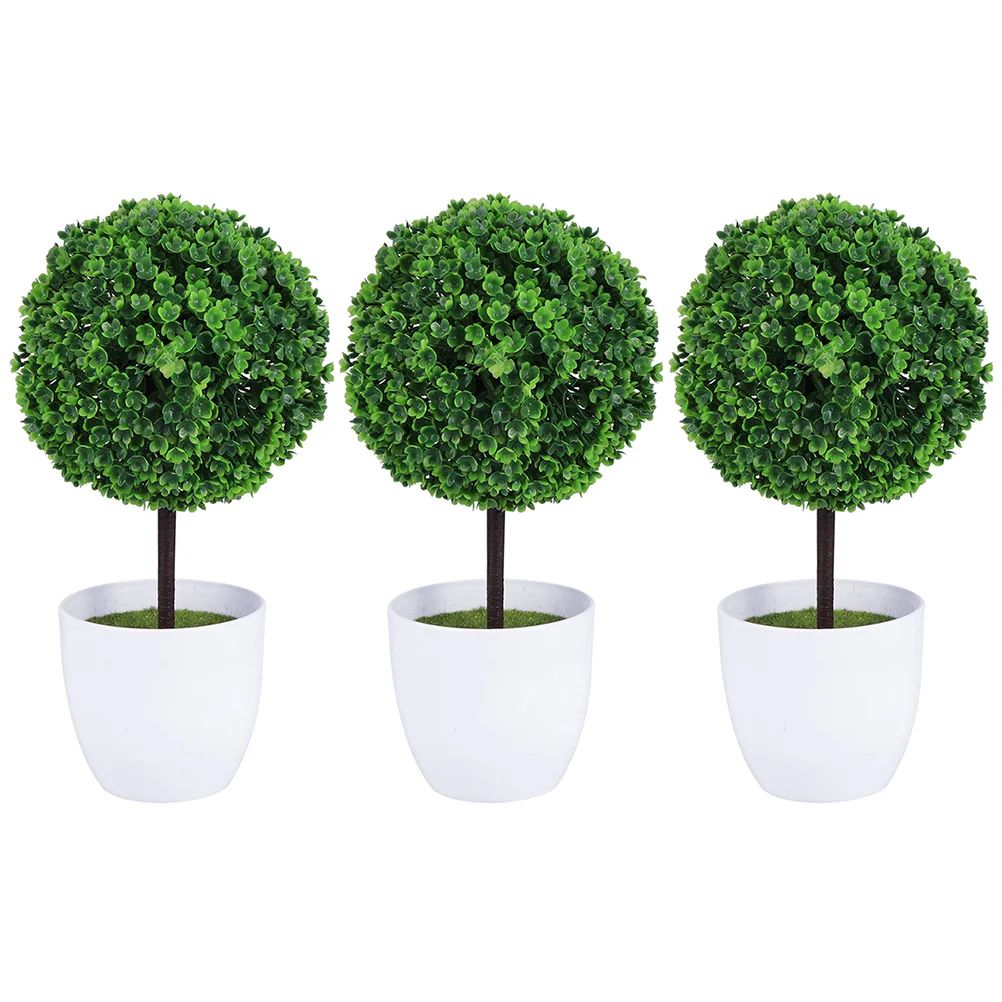 

Artificial Potted Topiary Fake Boxwood Pot Faux Bonsai Tree Greenery Outdoor Planters Flower Arrangements Farmhouse Decoration
