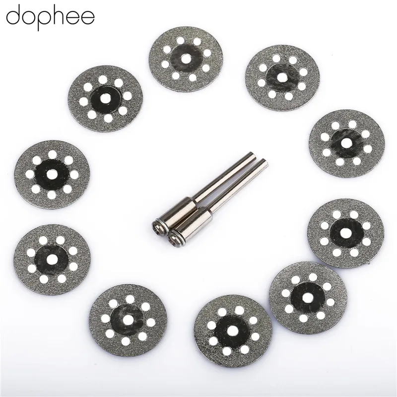 

10PCS Carbon Steel Grinding Circular Saw Cutting Disc Dremel Rotary Tool Diamond Dremel Accessories with 2 Mandrel 22MM dophee