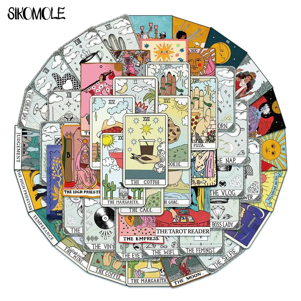 10/30/50PCS Divination Tarot Stickers Card Fortune-telling DIY Laptop Notebooks Suitcase Water Bottle Graffiti Decals Sticker F5 - купить по