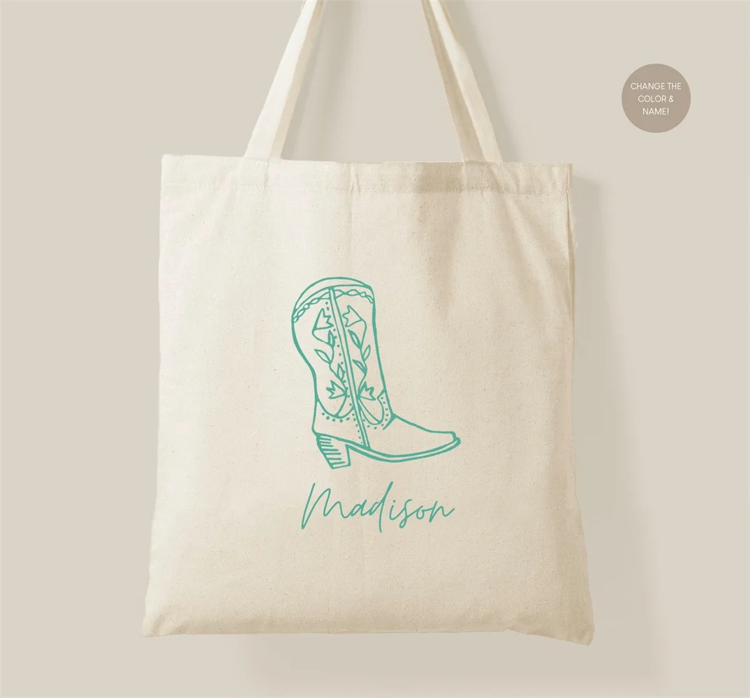 

Personalized Name Tote, Bridesmaid Tote, Nashville Bachelorette Favors, Bridesmaids Totes, Cowgirl Themed Bachelorette, Bridesma
