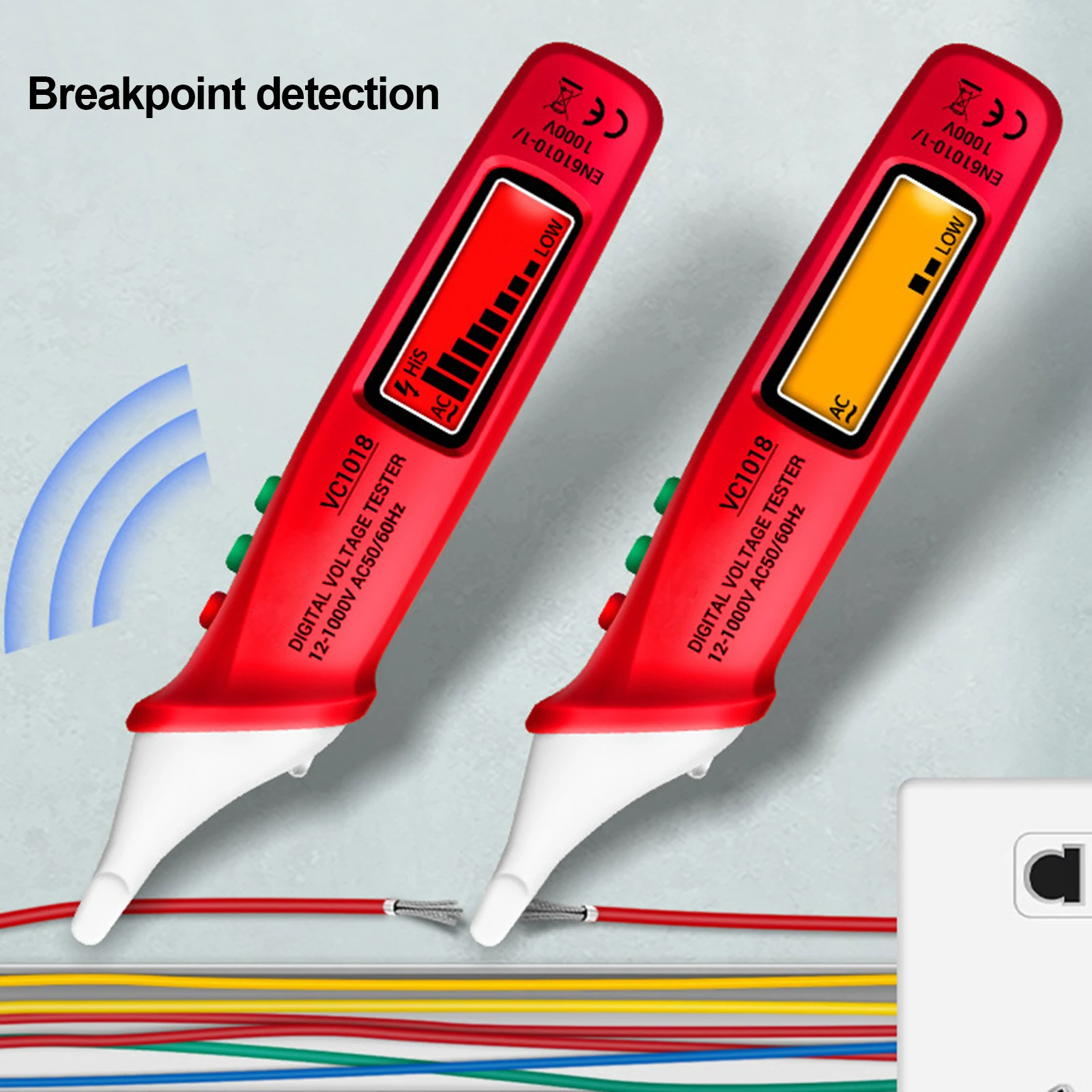 

VC1018 Digital Intelligent AC Voltage Tester Electric Sensor Tester Pen 1000V Voltmeter Buzzer Detector For Electric Tool Tester