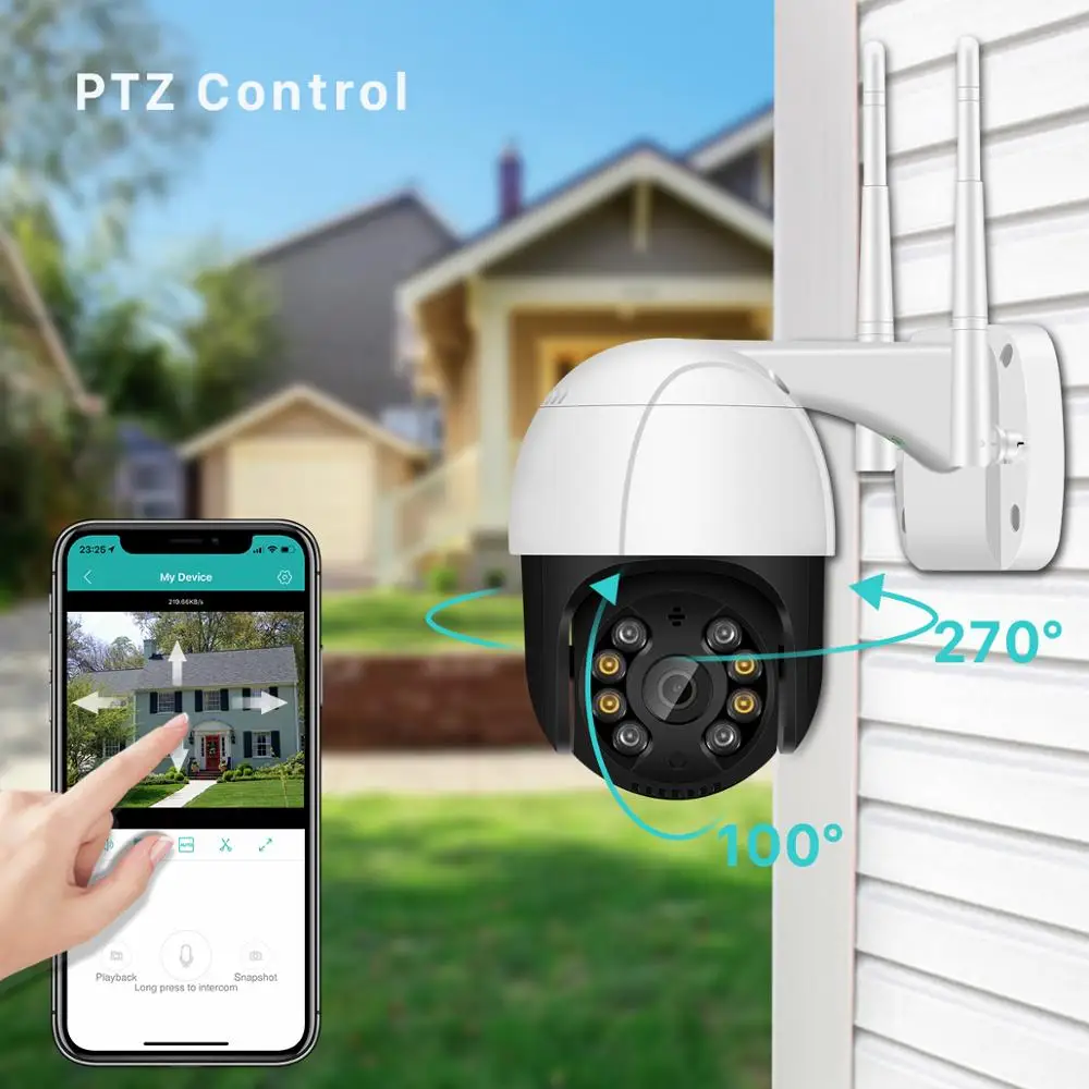 

Беспроводная IP-камера, 1080P, PTZ, Wi-Fi, 4-кратный зум