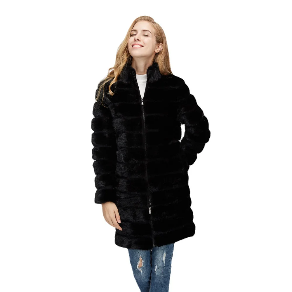 Fur Coat Women Autumn and Winter Warm Fur Faux Fur Mid-Length Coat Women Winter Coat Women