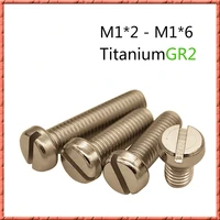 50pcs pure titanium gr2 din84 m123456 round head screw cup cylindrical head slotted small screw anticorrosion antirust