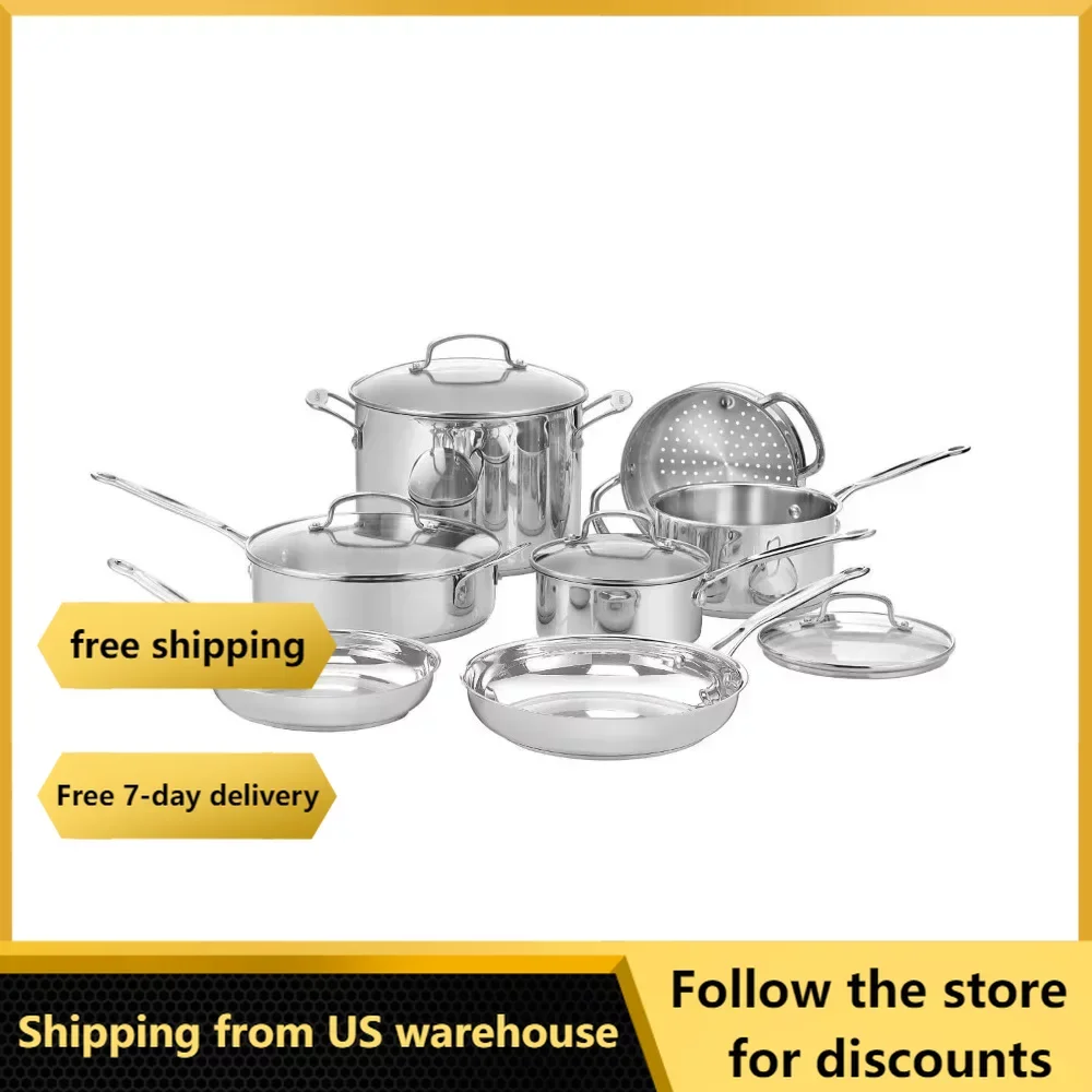 

Pot for Cooking Pots Set Kitchen Cookware Kit 77-11G 11-Piece Chef's Classic Cookware Set Stainless Steel Free Shipping Pan Sets