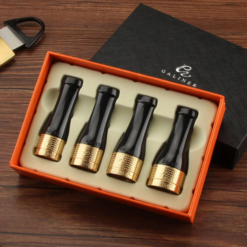 

GALINER Gadgets Silver Gold Pure Copper Resin Cigar Pipe Case Holder Nozzle 4 Sizes Cigar Holder Smoke Nozzle Tip