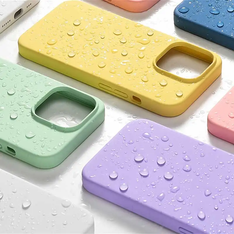 Противоударный мягкий чехол из жидкого силикона для iPhone 13 12 Pro Max MINI