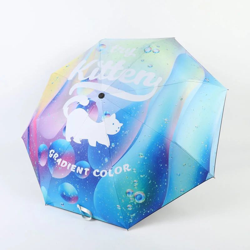 

New Cat Cartoon Umbrella Manual Strong Stand Umbrella Windproof Fashion Cat Animal Paraguas Anime