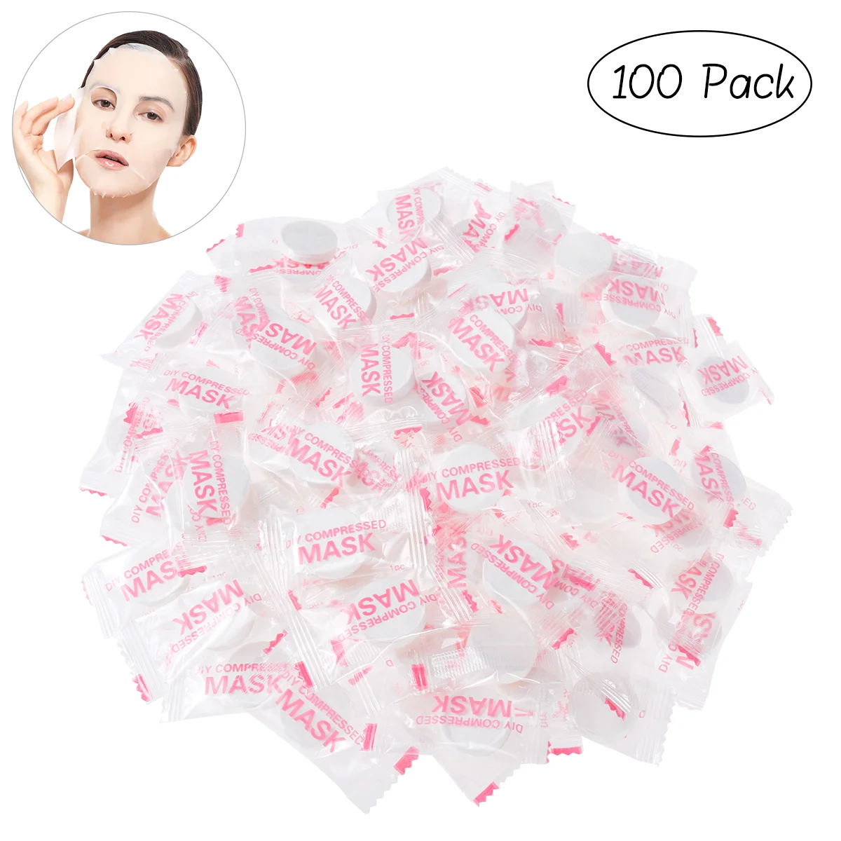 

FRCOLOR 100pcs DIY Compressed Mask Disposable Facial Mask Home Skin Care (Random Color)