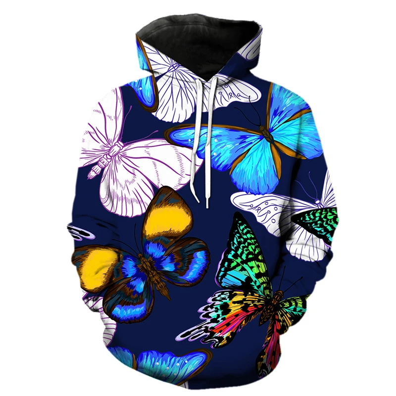 

Spring Men's Clothing Women's 3D Hoodie Cartoon Butterfly Sweatshirt Autumn Hoodie XS-5XL