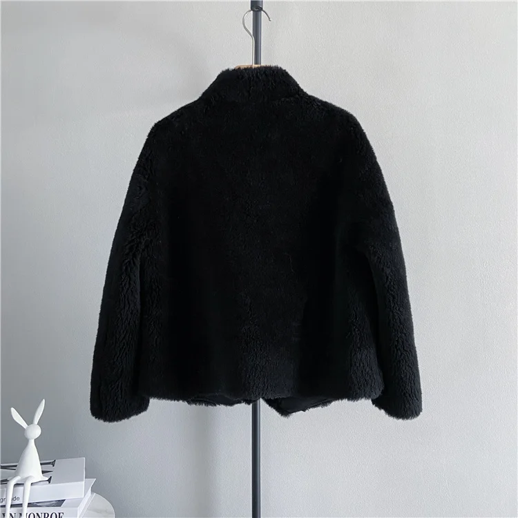 New Winter 2023 Jacket Women Fashion Natural Fur Coats Casual Warm Solid Color Thick Warm Loose Outerwear Streetwear F22