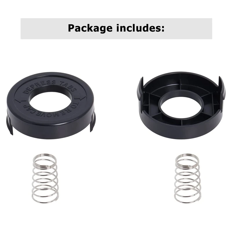 

Retail 4PCS 682378-02 Spool Cover Cap With Spring Compatible With Black + Decker GLC12 GL250 GL310 GL360 Strimmer Replacement